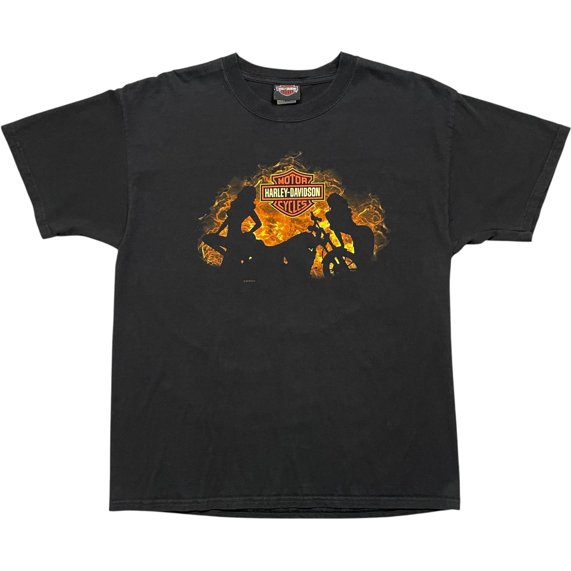 《L》 Harley-Davidson ハーレーダビッドソン Tシャツ ブラック プリントデザイン no.10077
