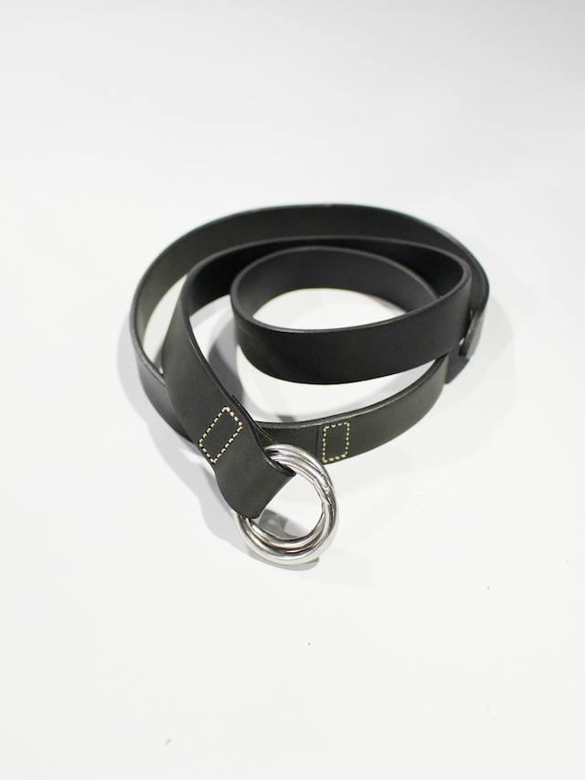 Garage.U.W LEATHER NARROW RING BELT