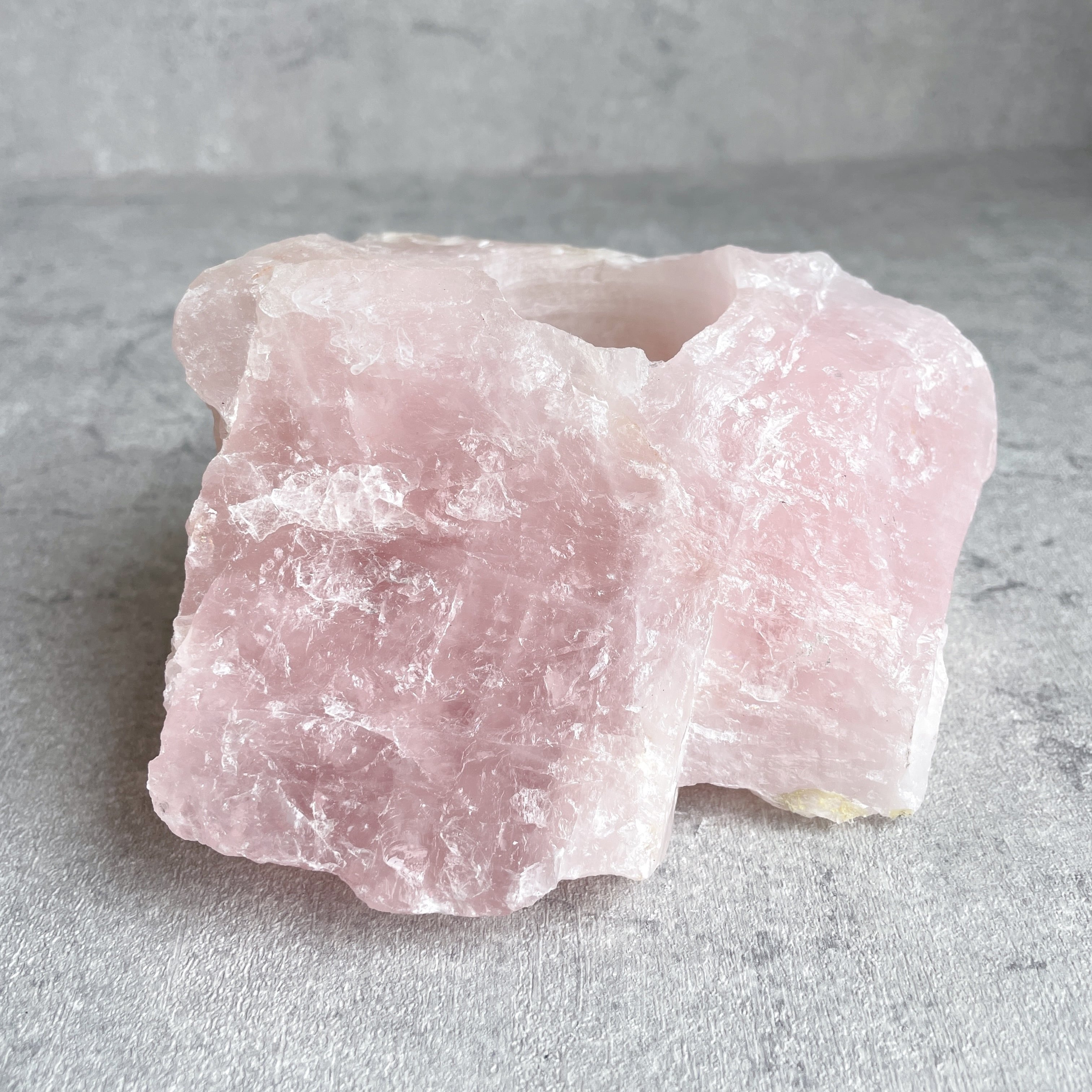 ローズクォーツ　天然石　キャンドルホルダー ローズクォーツキャンドルホルダー33◇Rose Quartz candle holder