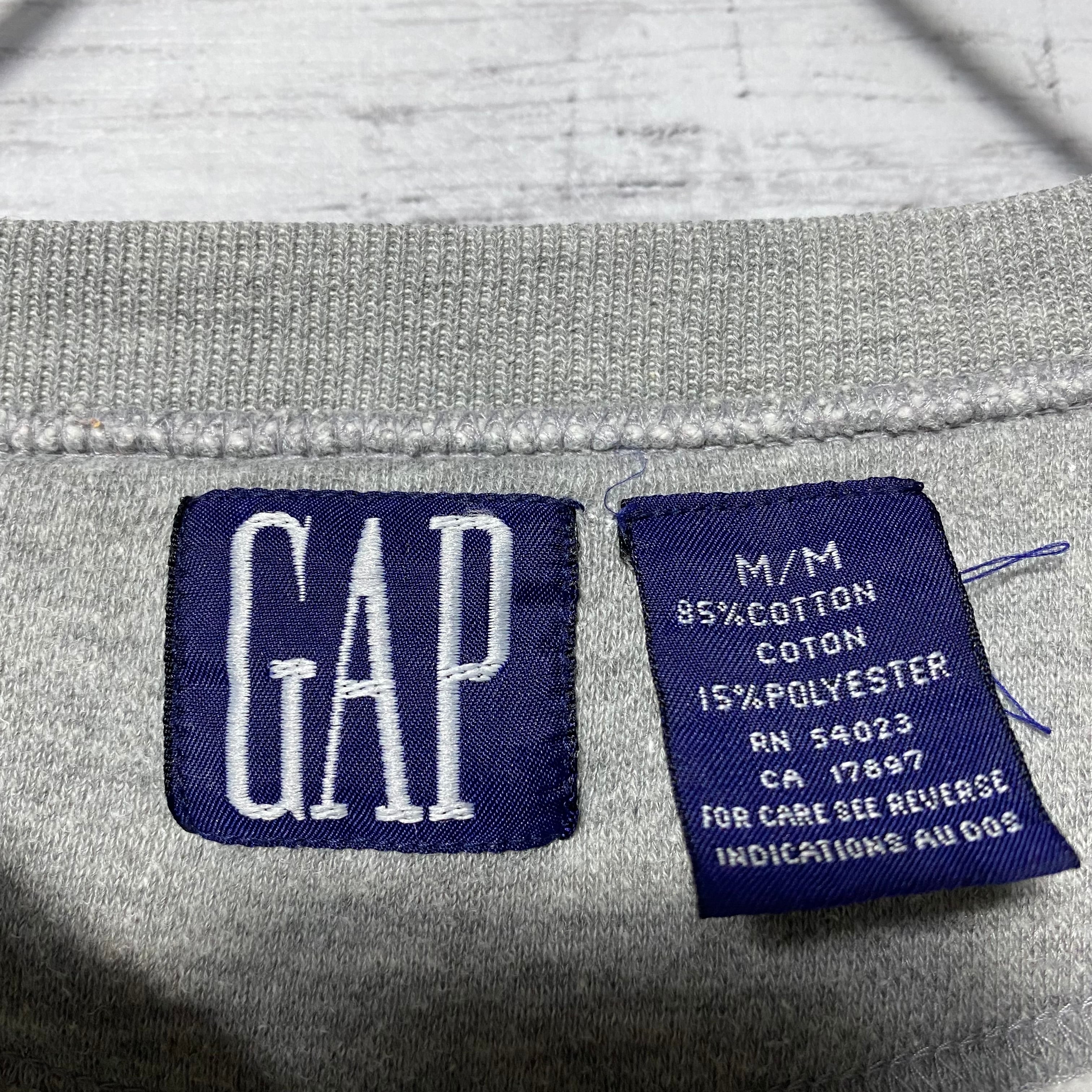 90s GAP オールドギャップ　プリント　デカロゴ　グレー　スウェット