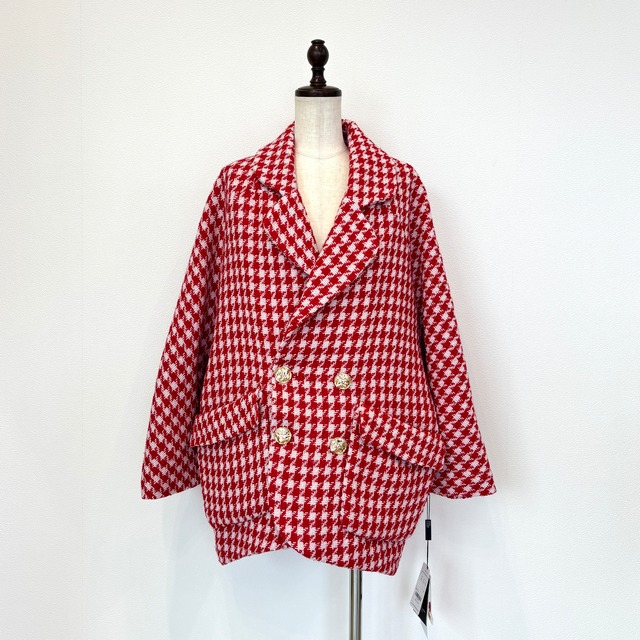 DOUBLE STANDARD CLOTHING 0207130254 ハンドトゥースダブルブレストコート