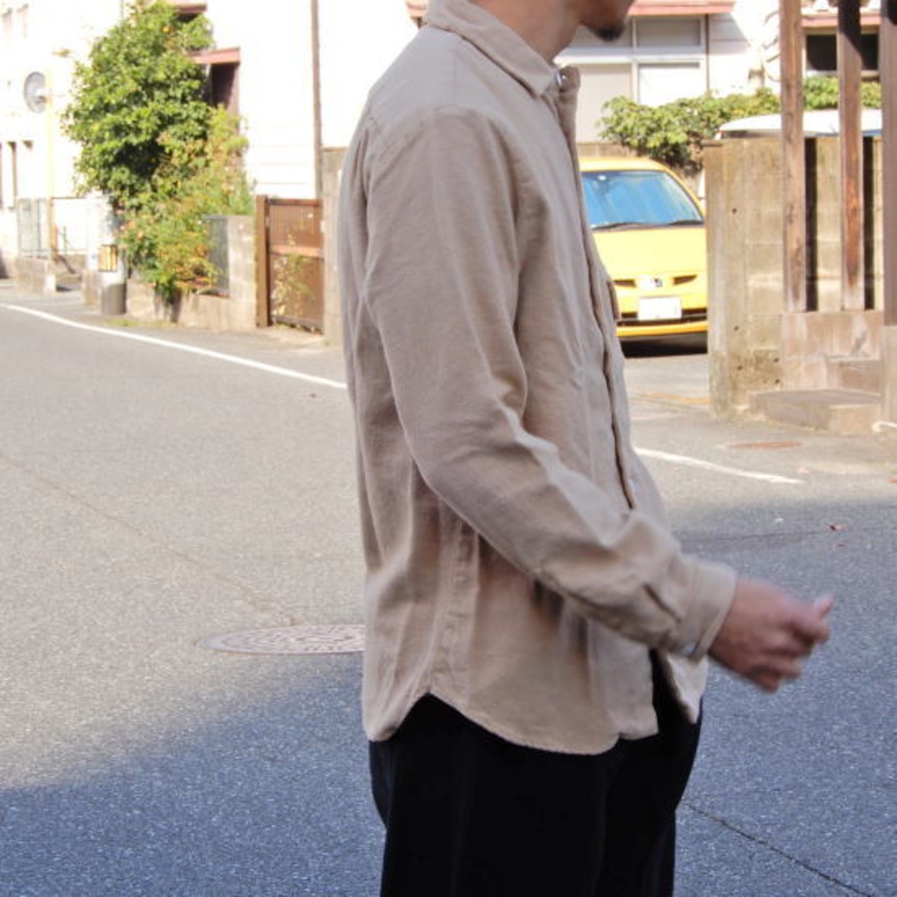 LOLO(ロロ)　起毛シャンブレー　ステッチ無しシャツ　キャメル　LS-351【送料無料】【SALE】