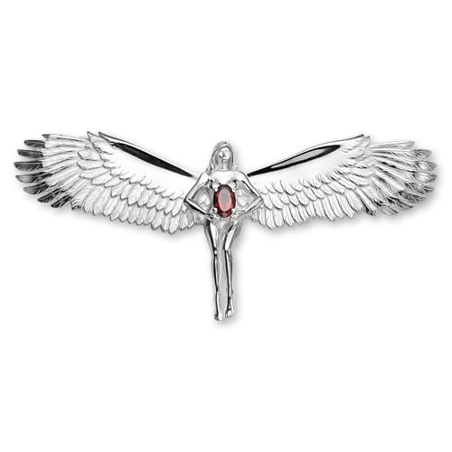 【TaroWashimi 鷲見太郎 Pendant ペンダント】エンジェルペンダントw/カットレッドガーネット6×4【送料無料】