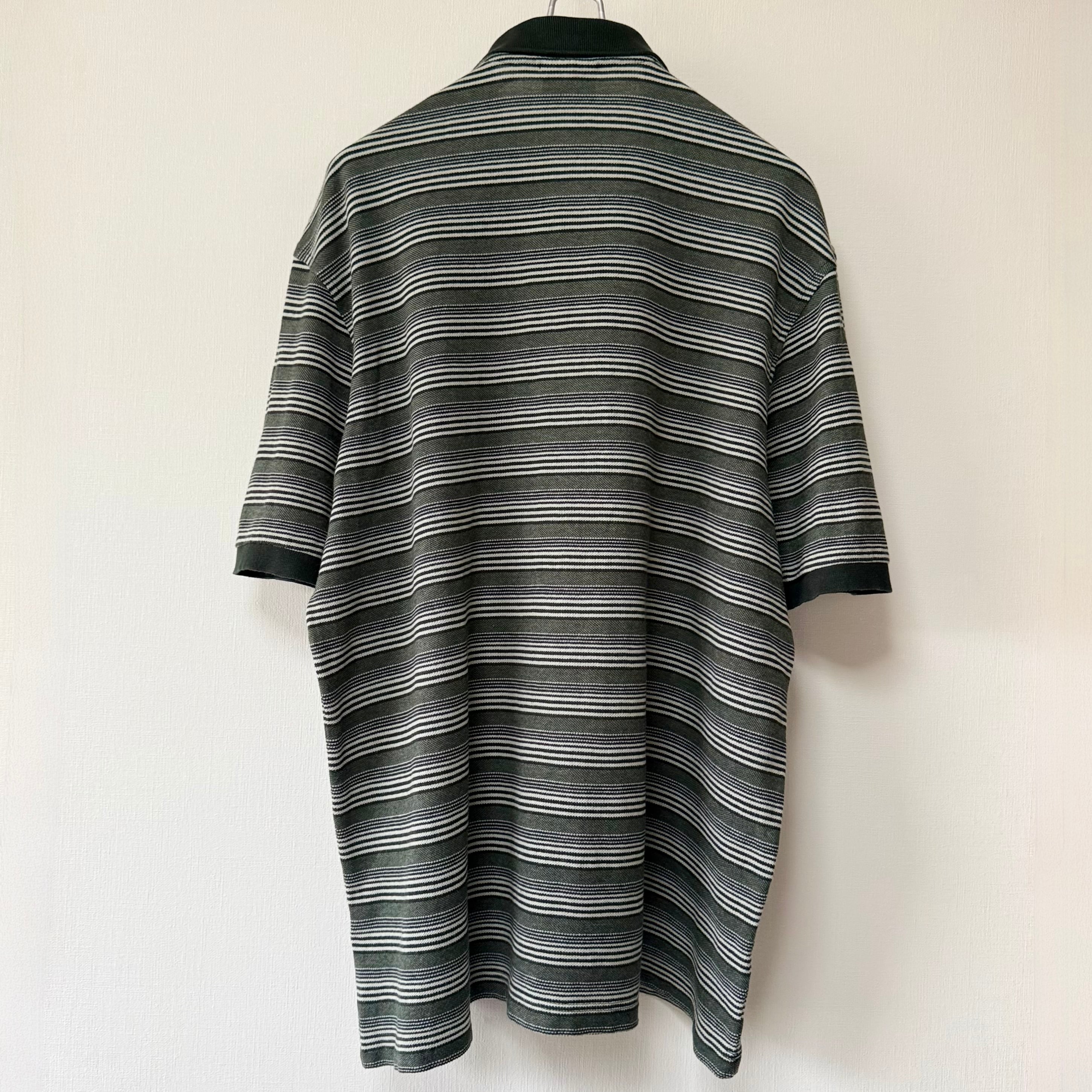 LACOSTE 90s フランス製 F5191 コットン 鹿子 半袖ポロシャツ モス
