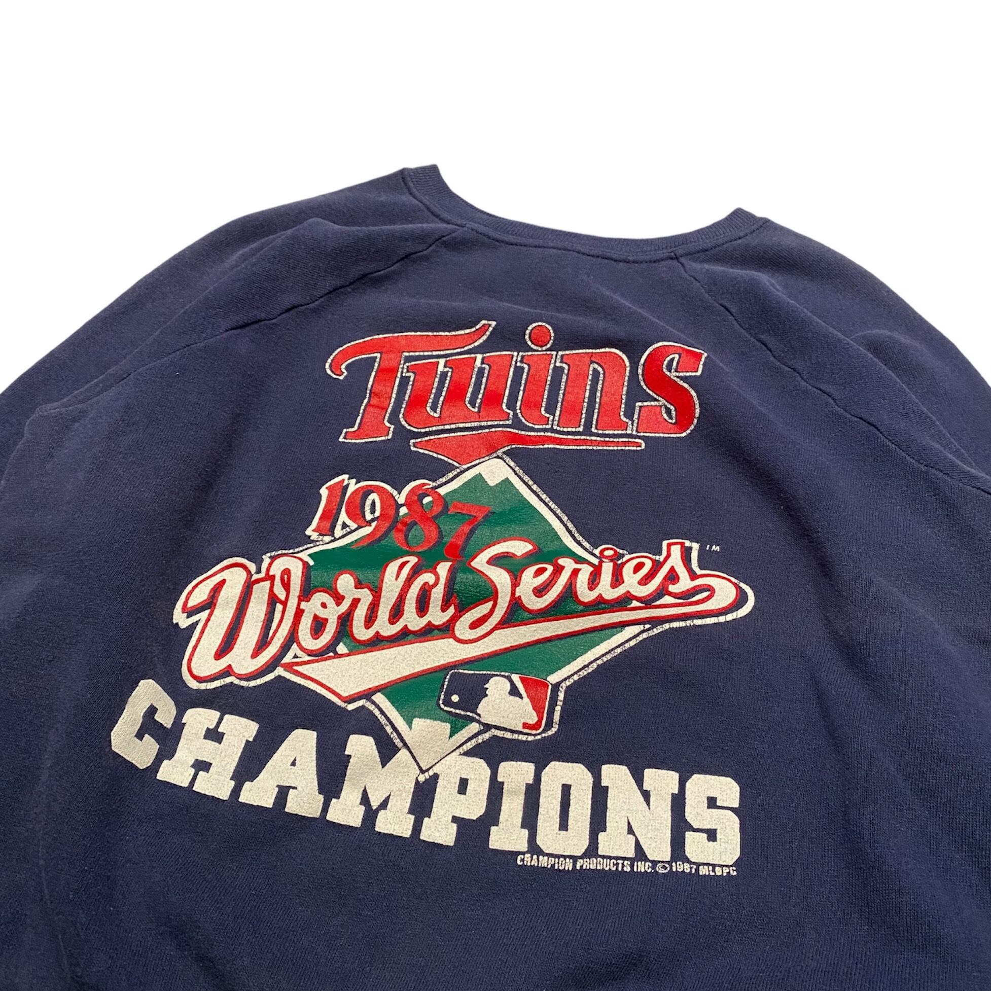 80年代 チャンピオン Champion トリコタグ MLB MINNESOTA TWINS ミネソタツインズ スポーツプリントTシャツ USA製 メンズM ヴィンテージ /eaa331566グレー系灰色柄