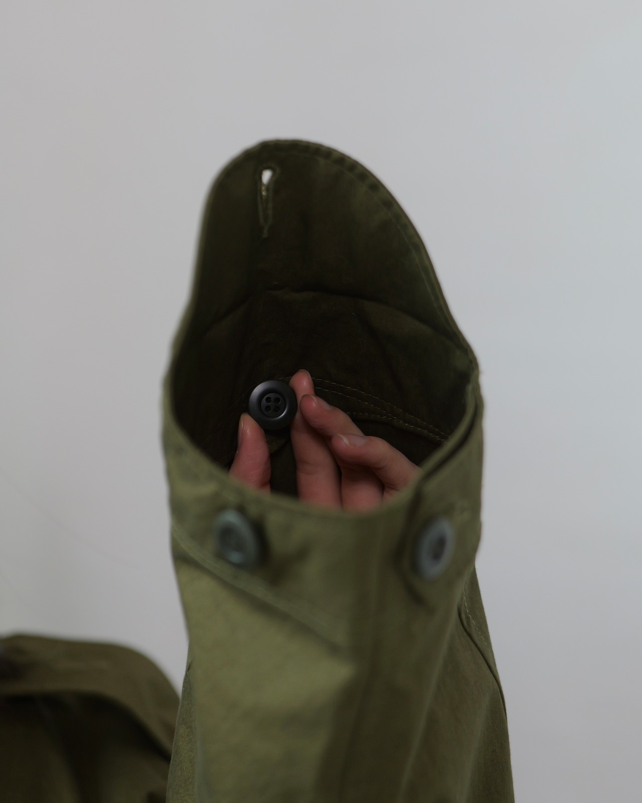 i’m here - Haoli Military Jacket :Khaki|フードストールドッキング/2WAY/ウェザークロス 入荷予定:2026.01.17(M 1点)