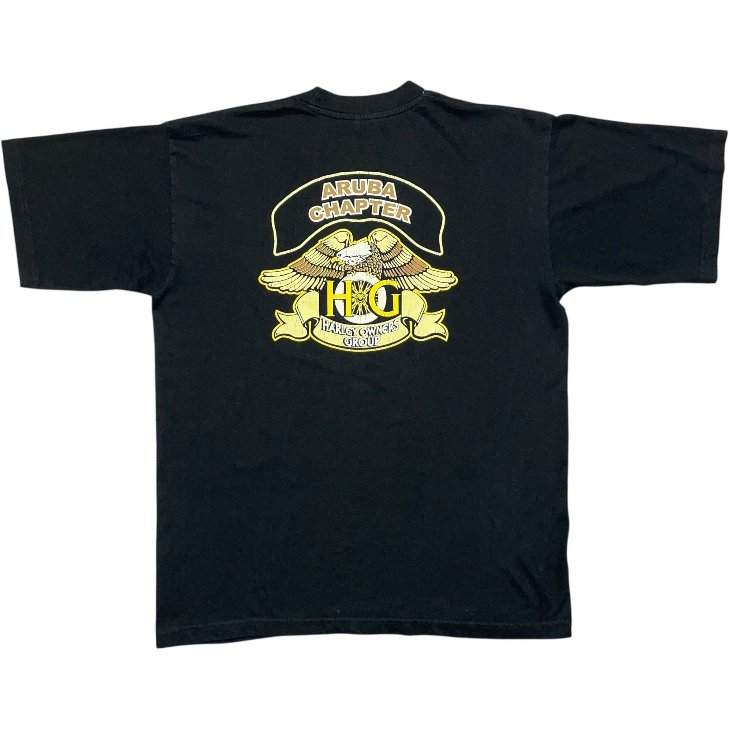 《XL》 Trade Winds Harley-Davidson ハーレーダビッドソン Tシャツ 両面プリント ワンポイント イーグル ブラック no.7562