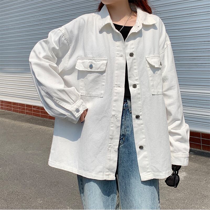 クレセントシティブラックデニムジャケットウィメンズ2020年秋バージョンルーズレトロワイルドロングスリーブジャケットトップ クレセントシティ11193281689