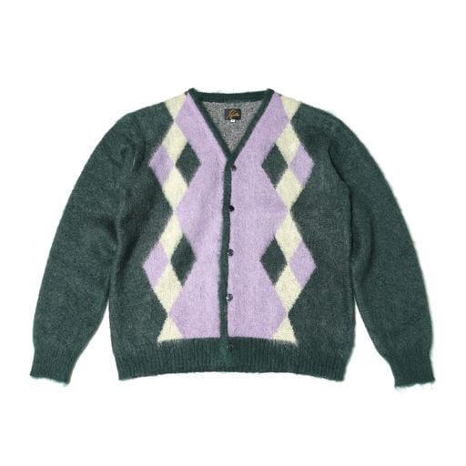 Needles ニードルズ / MOHAIR CARDIGAN - DIAMOND - Green モヘア