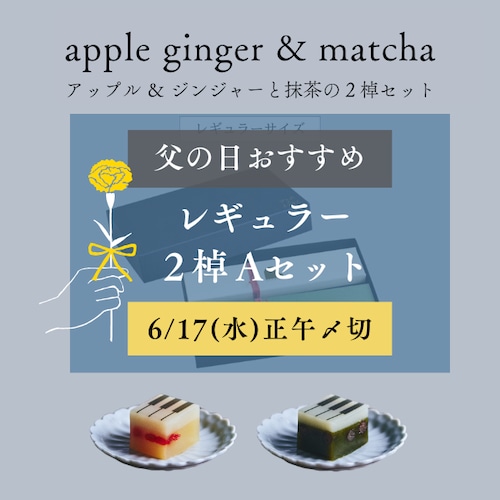 【予約販売】【Aセット】レギュラーサイズ【父の日限定セット・ギフトBOX入り】apple gingerとmatchaの2棹セット
