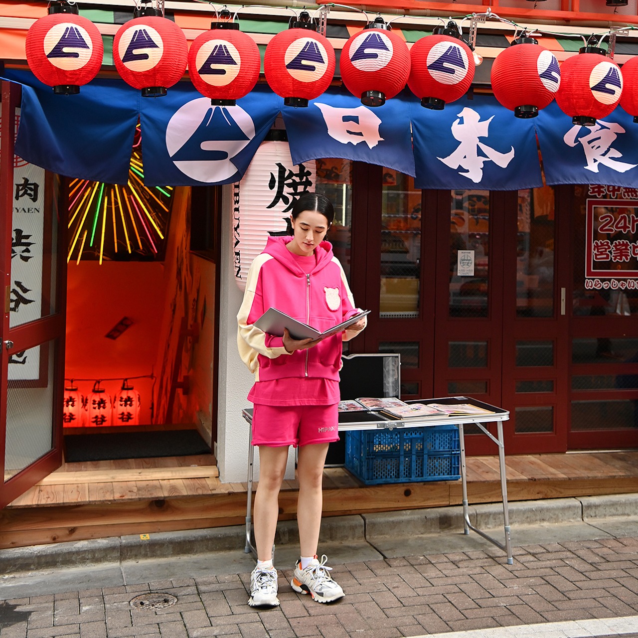 SALE【HIPANDA ハイパンダ】男女兼用  ジップアップ フーディー スウェット UNISEX ZIP-UP HOODIE SWEAT SHIRT / WHITE・BLUE