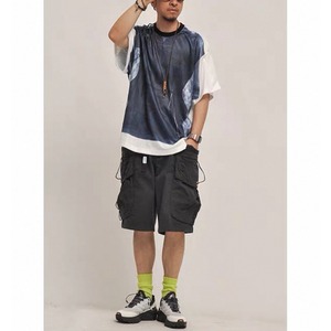 Tie dye mesh panel tee 1494