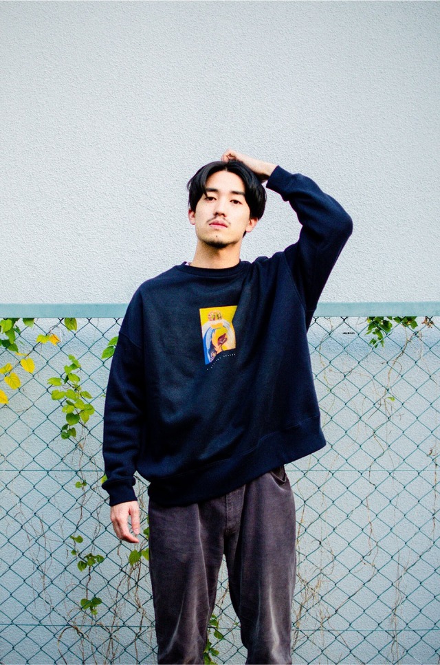 (廃盤)4.5TATAMI Big Silhouette Sweat navy