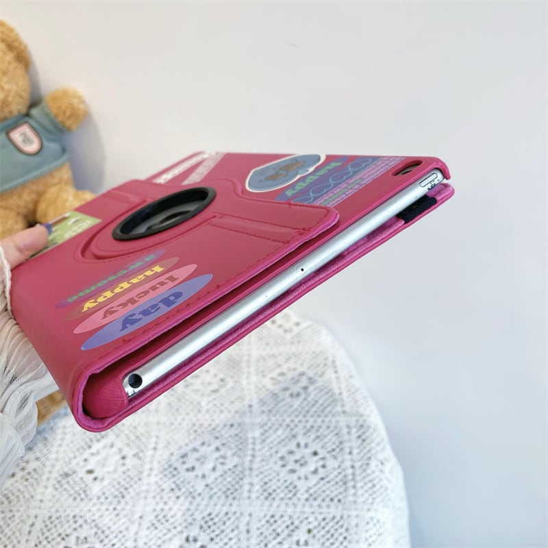 iPad Pro/iPad 2022/Air5/mini6ケース ピンク 可愛い シール付き アイ