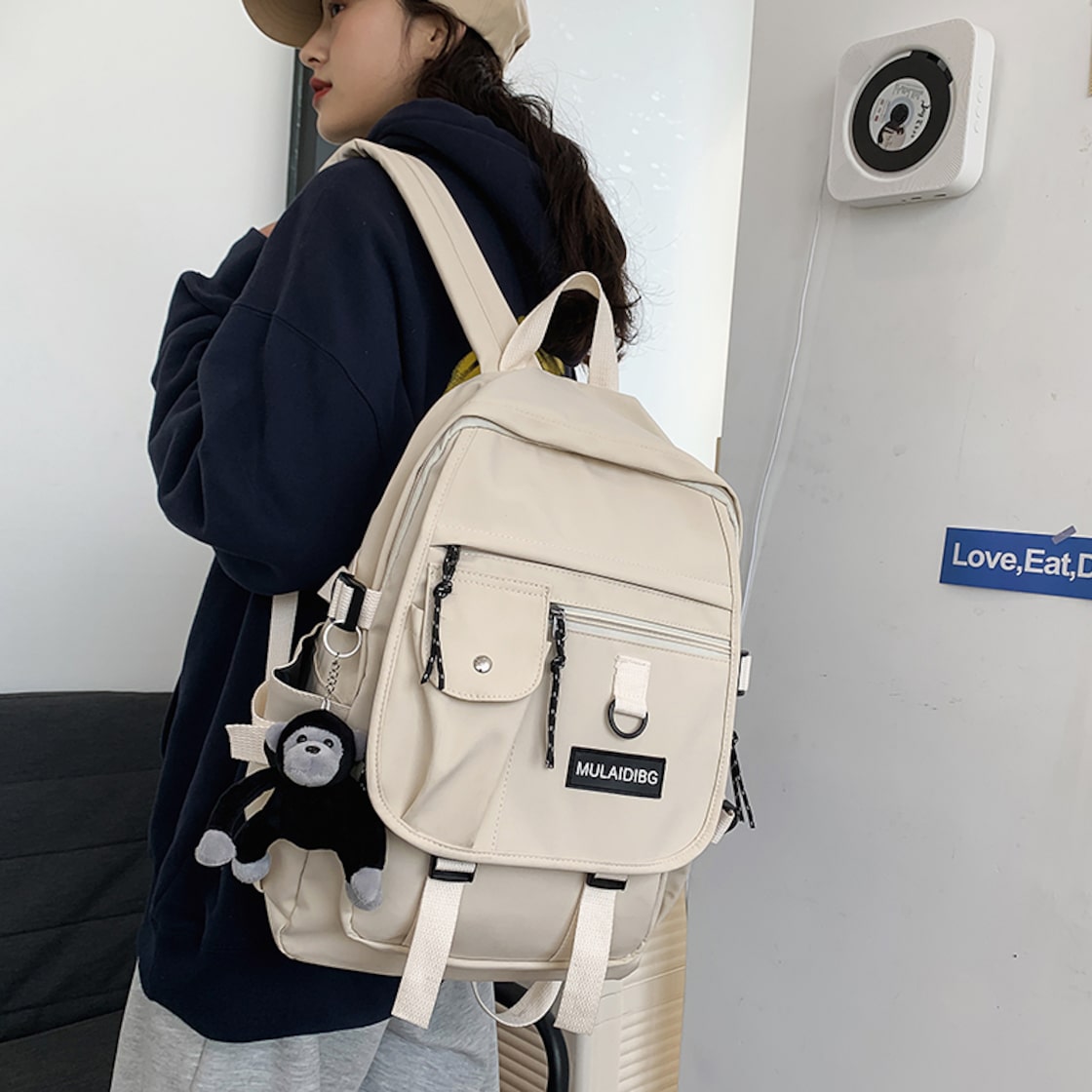 マルチポケットバッグ女子大生バックパックカラー大容量バックパック 