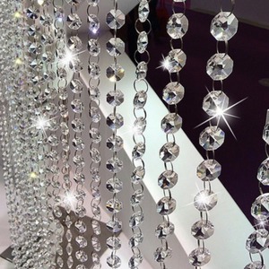【特価処分】サンキャッチャー 八角 ビーズ 14mm 2穴 100個セット 丸カン 糸 つき (八角ビーズ)