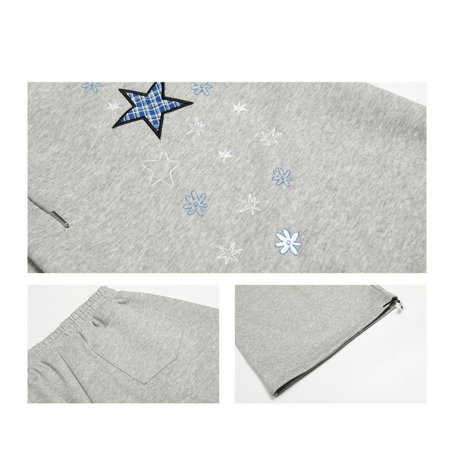 スターエンブロイダリードローストリングパンツ 2col   R01660