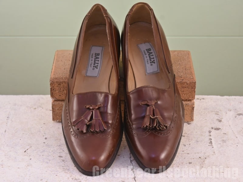 ★BALLY　バリー　状態良好　イタリア製　タッセルローファー　CLAREMONT　size 13M★検 シューズ 革靴 ビンテージ　 古着 バリー Bally タッセルローファー 10 1⁄2E メンズ29.0cm相当