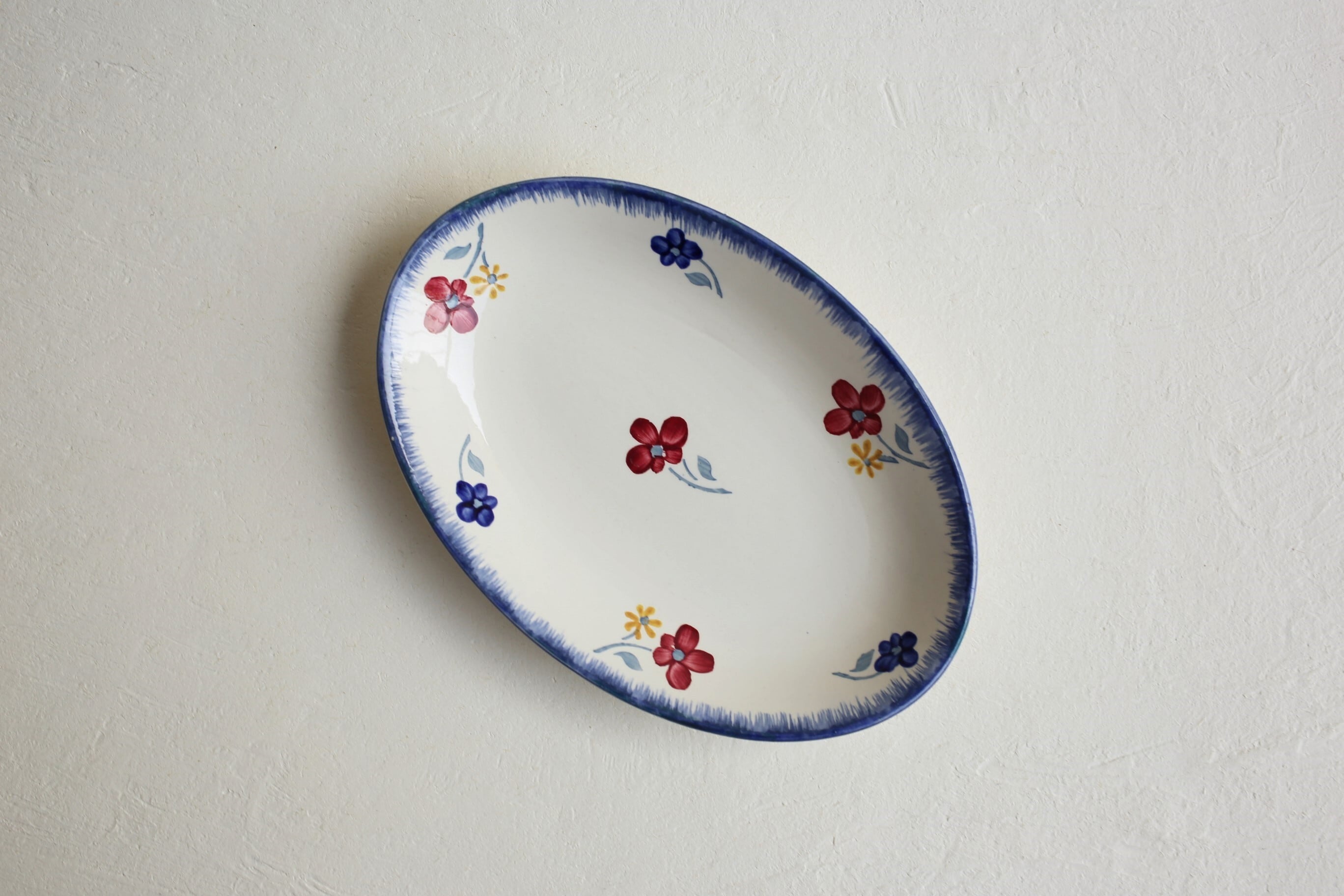 フランス アンティーク ヴィンテージ Digoin Sarreguemines サルグミンヌ オーバル皿『MARY LOU』 N-03463