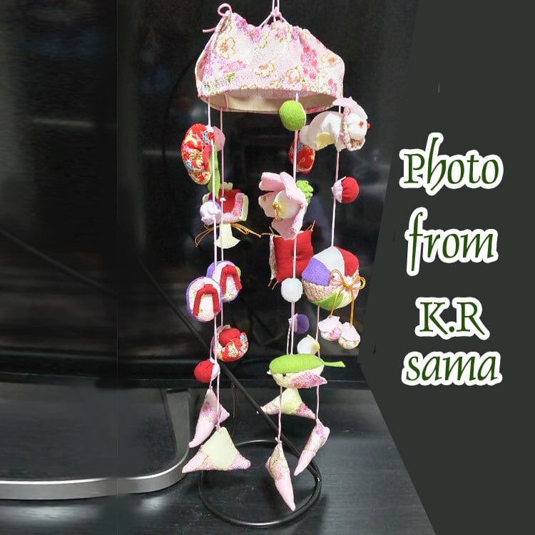 綿・ボンド・両面テープ付き　手作りキット　幸せデリバリー（ギフト・結婚式アイテム・手芸用品の通販）　傘宝　5本飾り　つるし雛　ピンク