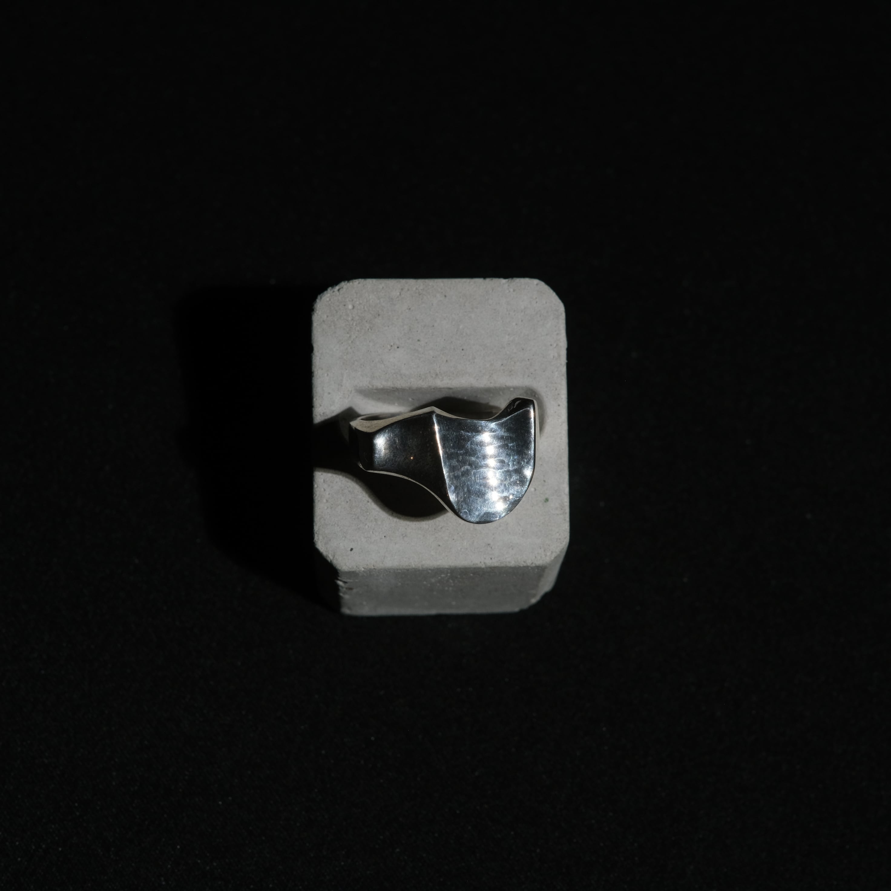 Mexican Jewelry/Silver925 アシンメトリーリング/研磨仕上げ/16号