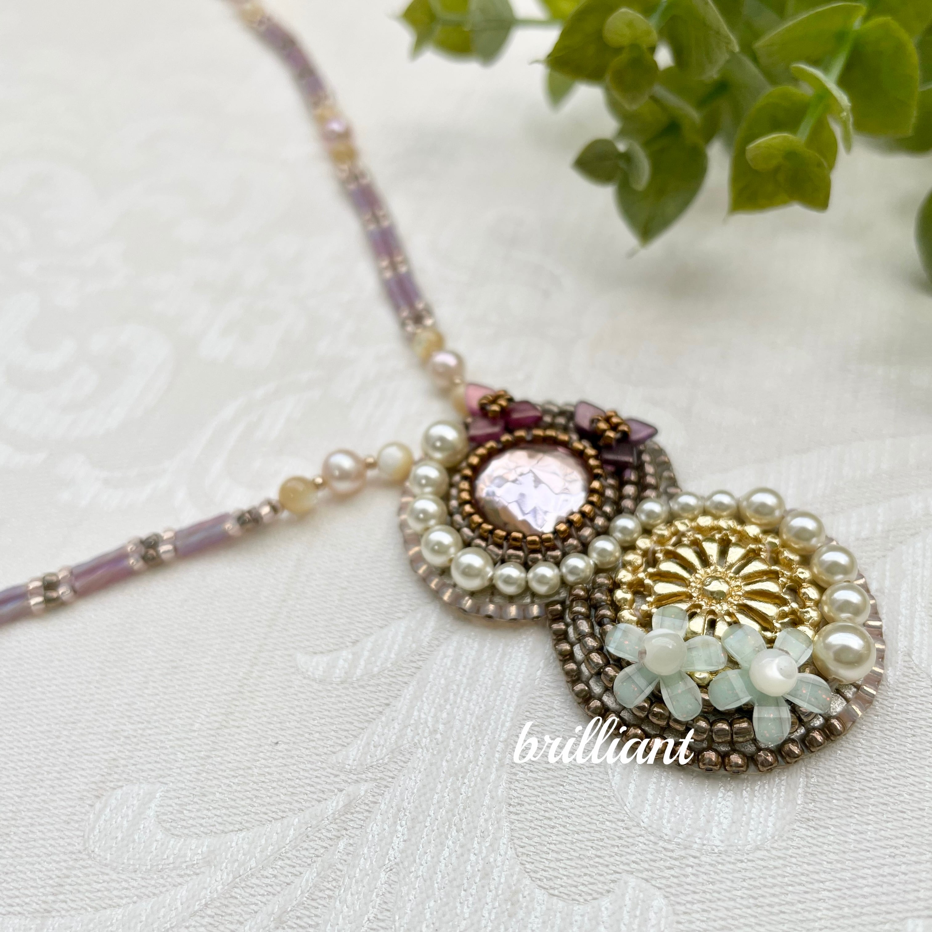 プチオラフネックレス【手作りキット】ヴィンテージカボション使用の