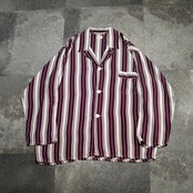 ~60's TOPKIS stripe rayon pajama shirt