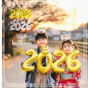 "即納" 2026バルーン w78 [2colors]：newyear balloon 新年 ニューイヤー お正月 年越し 年賀状