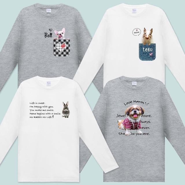 うちの子の写真で作る長袖Ｔシャツ！あなたとペットの絆をファッションで表現してみませんか？