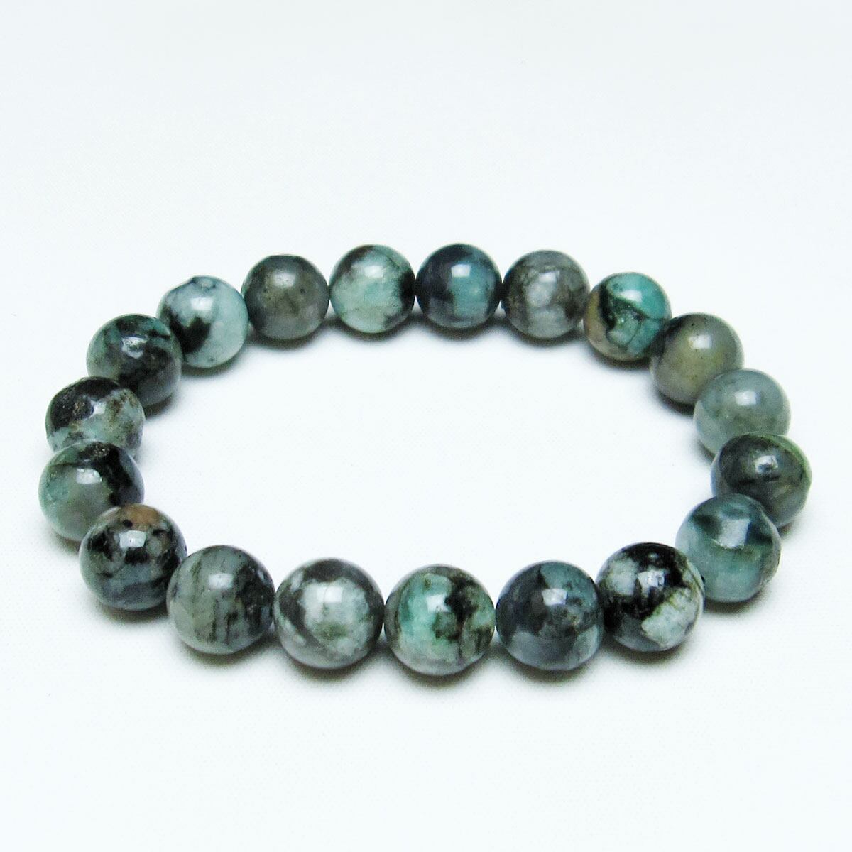 エメラルド ブレスレット 11mm メンズ レディース 一点物 メール便可 [M便 1/10] 111-32896