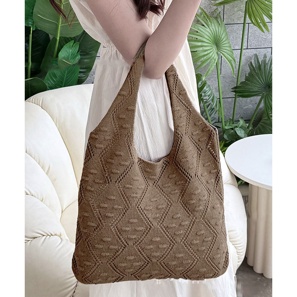 トートバッグ ニット 折りたたみ レディース 韓国 バッグ A4 大容量 通勤 通学 大人 カジュアル おしゃれ エコバッグ 編みバッグ サブバッグ 大きめ 軽量 大人可愛い 大人女子