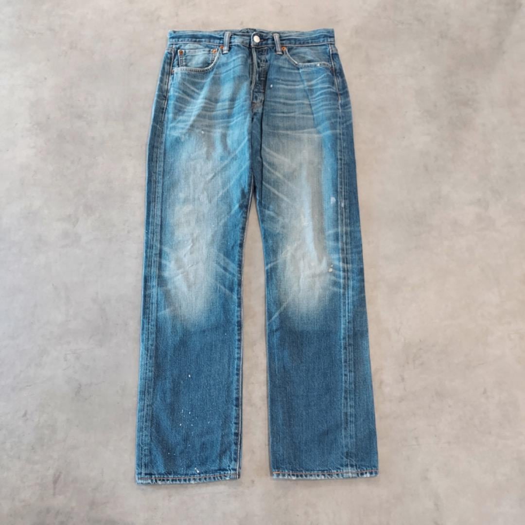 リーバイス501 Levis W32 ブルーデニム 青 ヒゲ 古着 16026