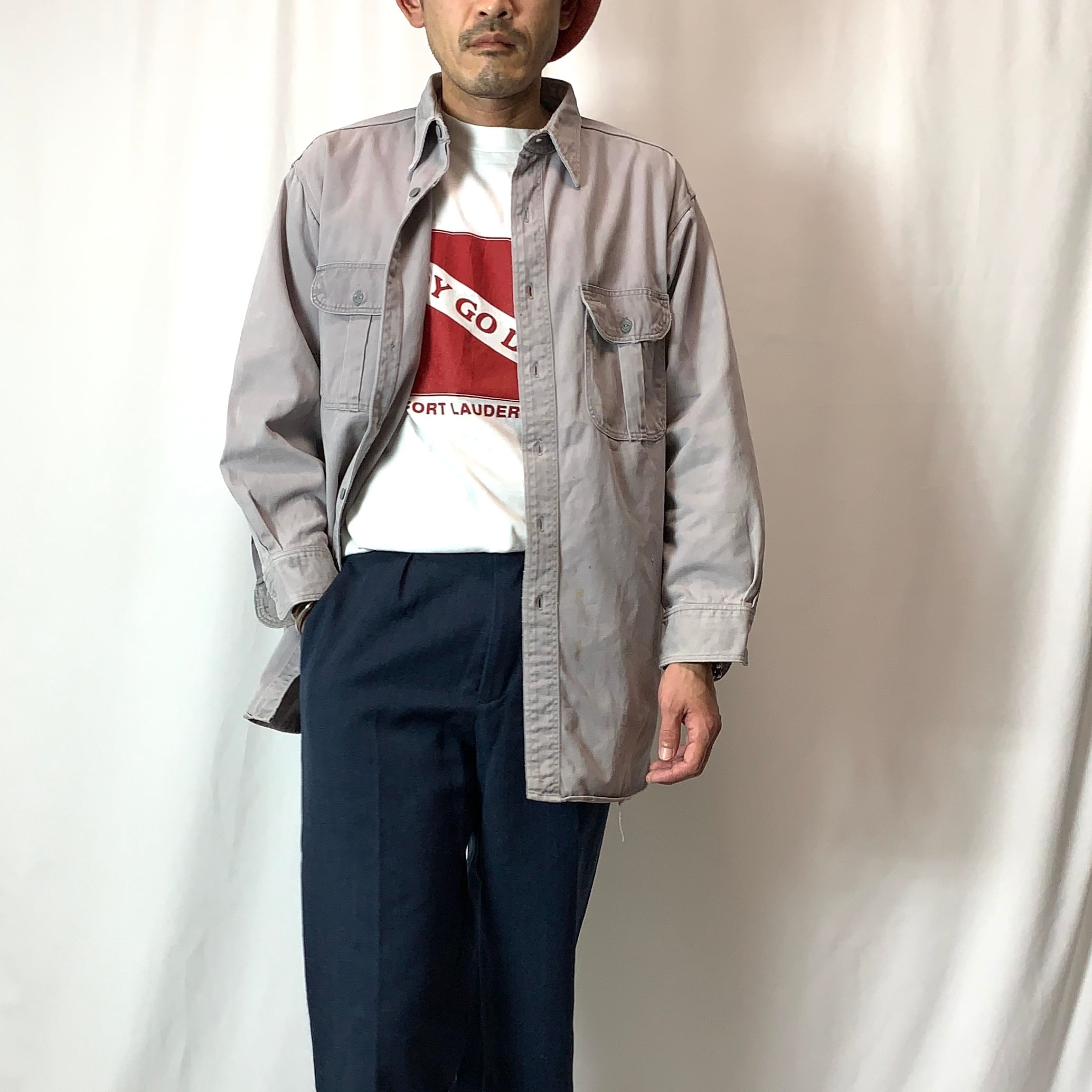 vintage old 50s 60s TUF NUT？ Work Shirt ワークシャツ マチ付き ...