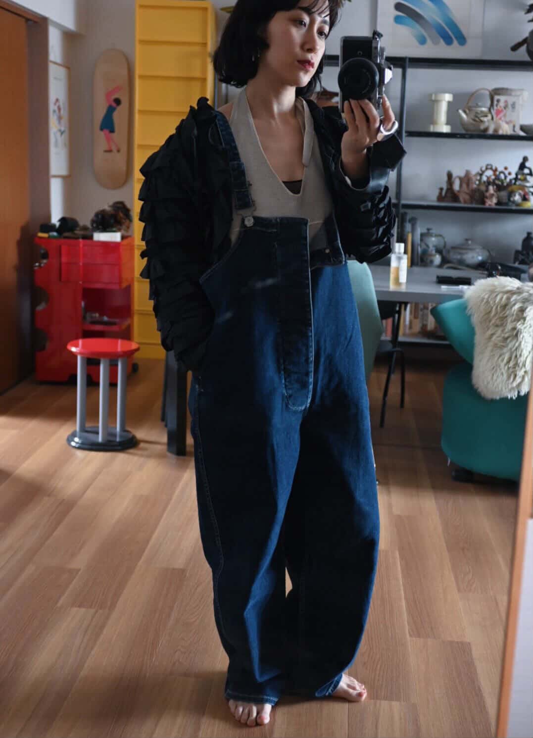 ♦最終♦新品タグ付き 157×woadblue デッキオーバーオール 24AW 157】Deck-Overall デニムオーバーオール / woadblue | ファッション