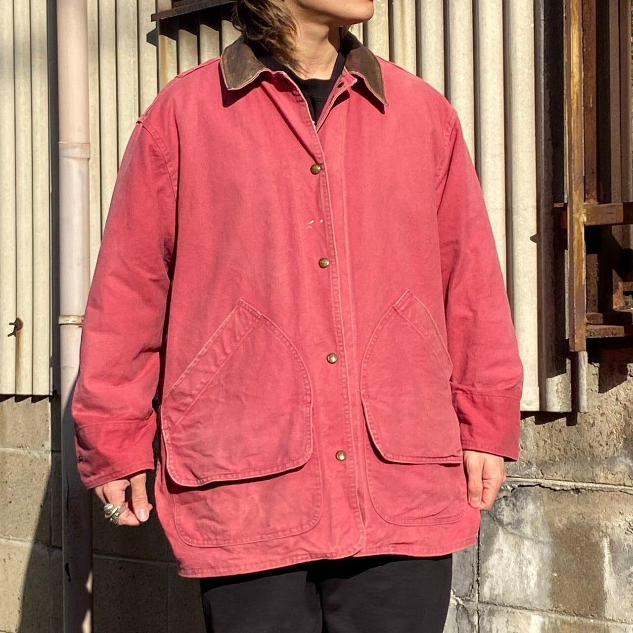 70年代 USA製 WOOLRICH ウールリッチ コーラルピンク ダック地 ...