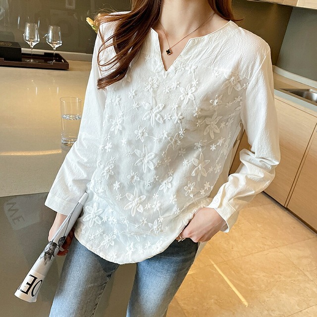 春の最新作 花柄レースブラウス ブラウス シャツ トップス 韓国ファッション 中国ファッション インポート 海外 セレクト カジュアル きれいめ 可愛い ギャル スタイル 母の日 花以外 韓国 韓国ファッション 中国ファッション 代 30代 40代 50代 Cocomomo Select