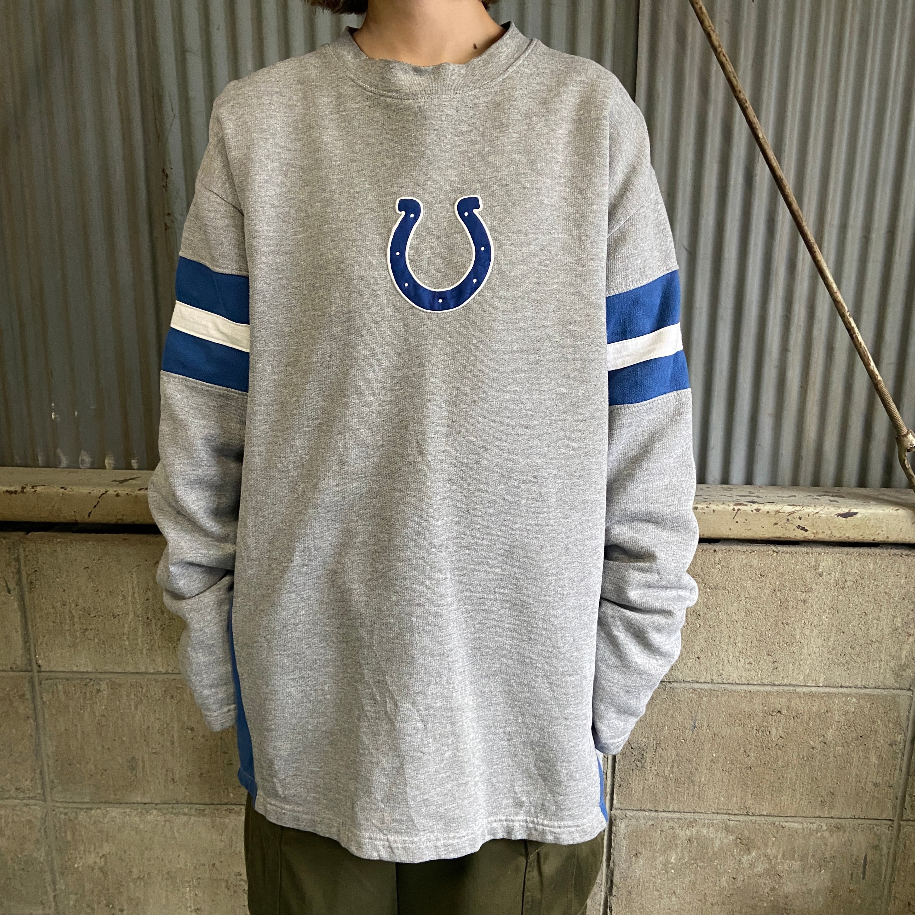NFL インディアナポリス・コルツ チームロゴ刺繍 スウェットシャツ 
