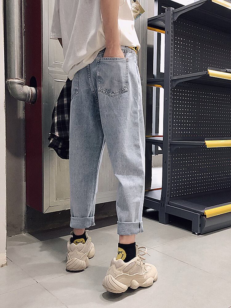 全1色 デニム パンツ ストレート カジュアル 無地 おしゃれ