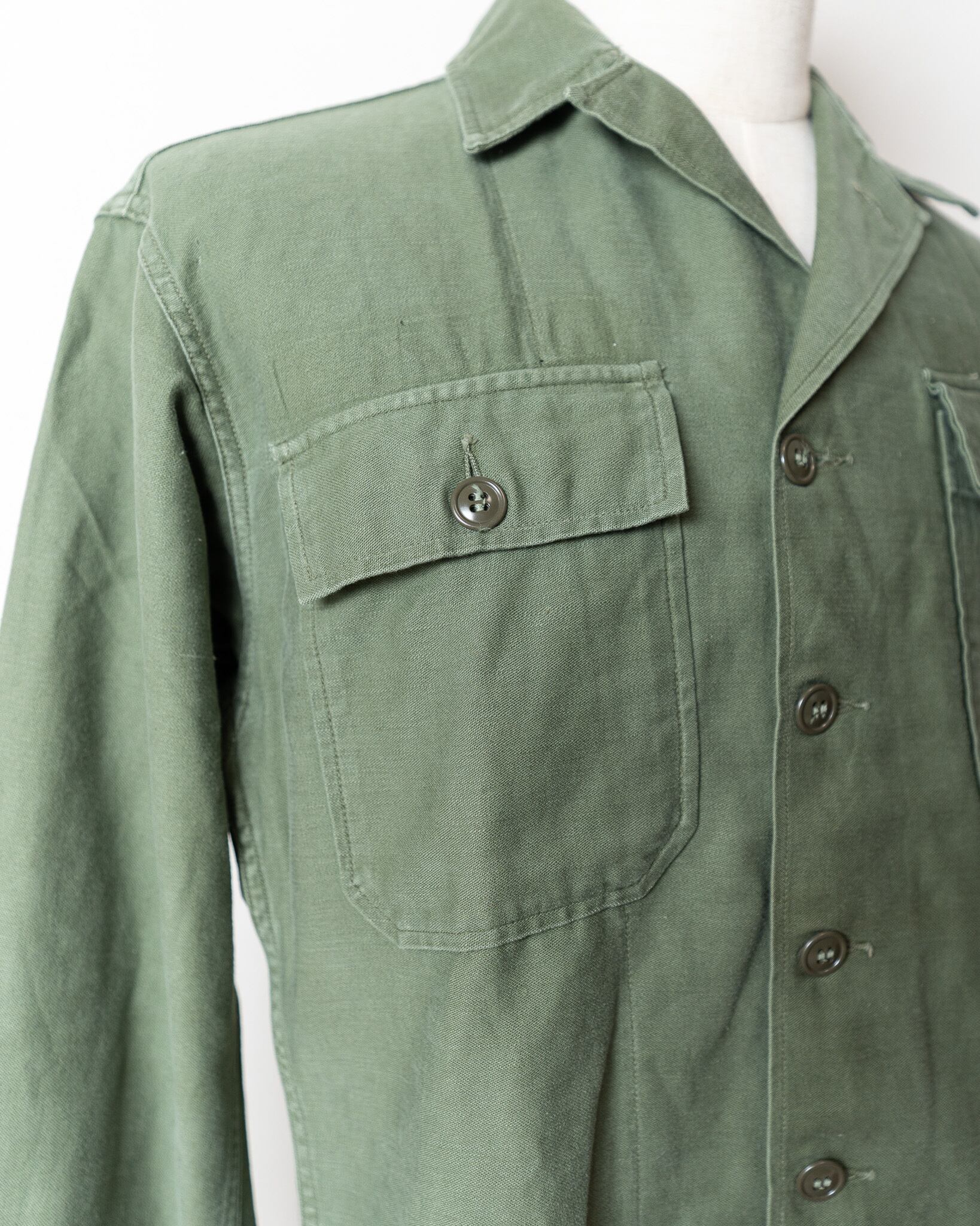SMALL】U.S.Army 60's OG-107 Utility Shirt Cotton100％ 