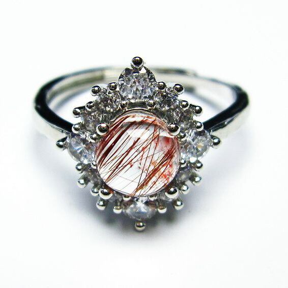 キャッツアイルチルクォーツ 指輪 リング 18号 フリーサイズ 調整可能 一点物 [M便 1/20] 115-4482