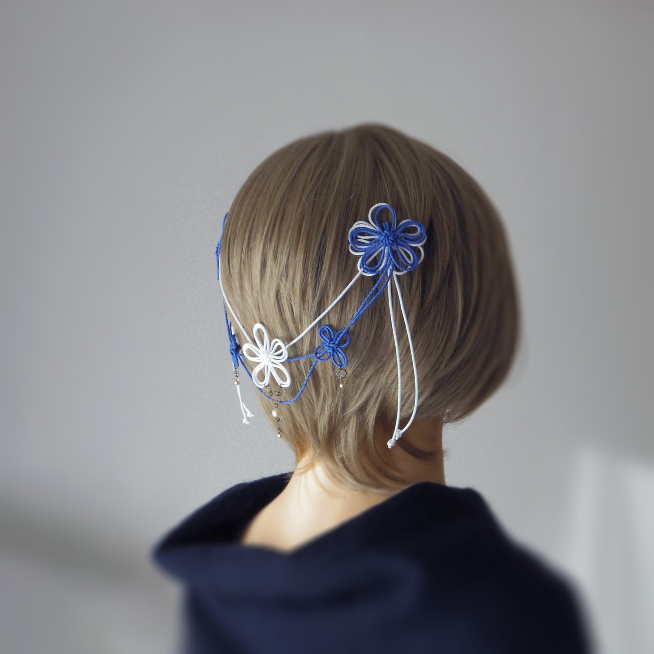 【新作】ヘアコーム「みちゆきて冰」(白×薄青)