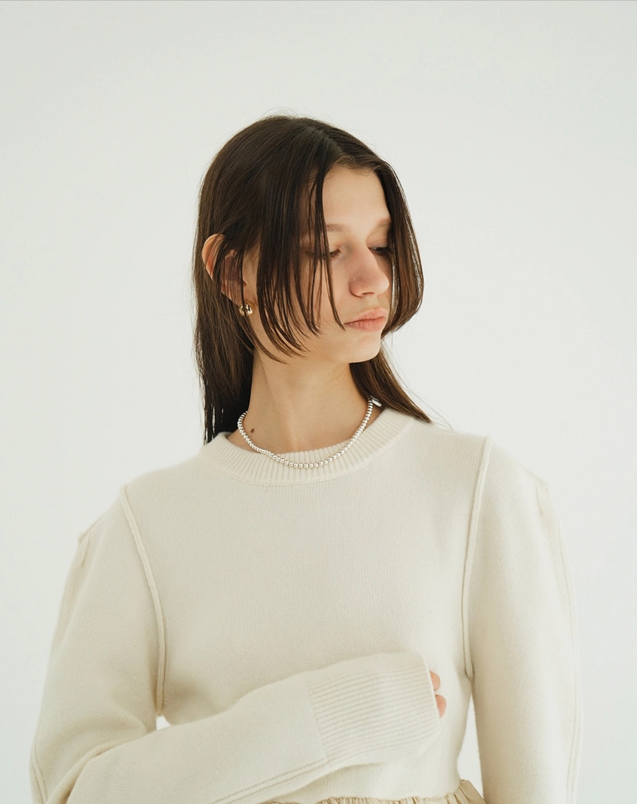 CLANE DOCKING POWERSHOULDER KNIT TOPS 2色展開