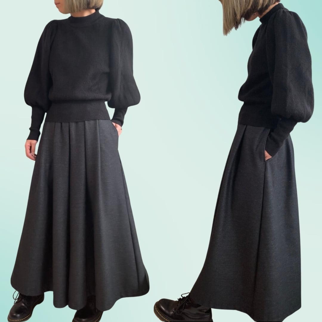 型紙 ロングガウチョパンツ ML-009-00FD cent fleurs | 生地のM