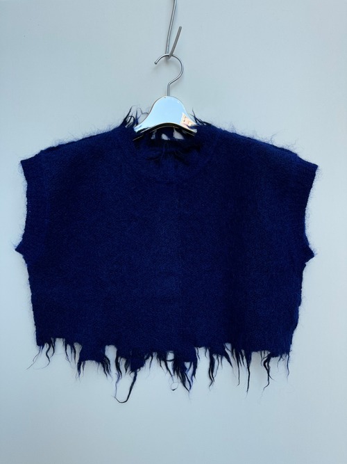 PERVERZE　Mohair＆Wool Damaged Knit Vest/Blue (通販のお問い合わせ)