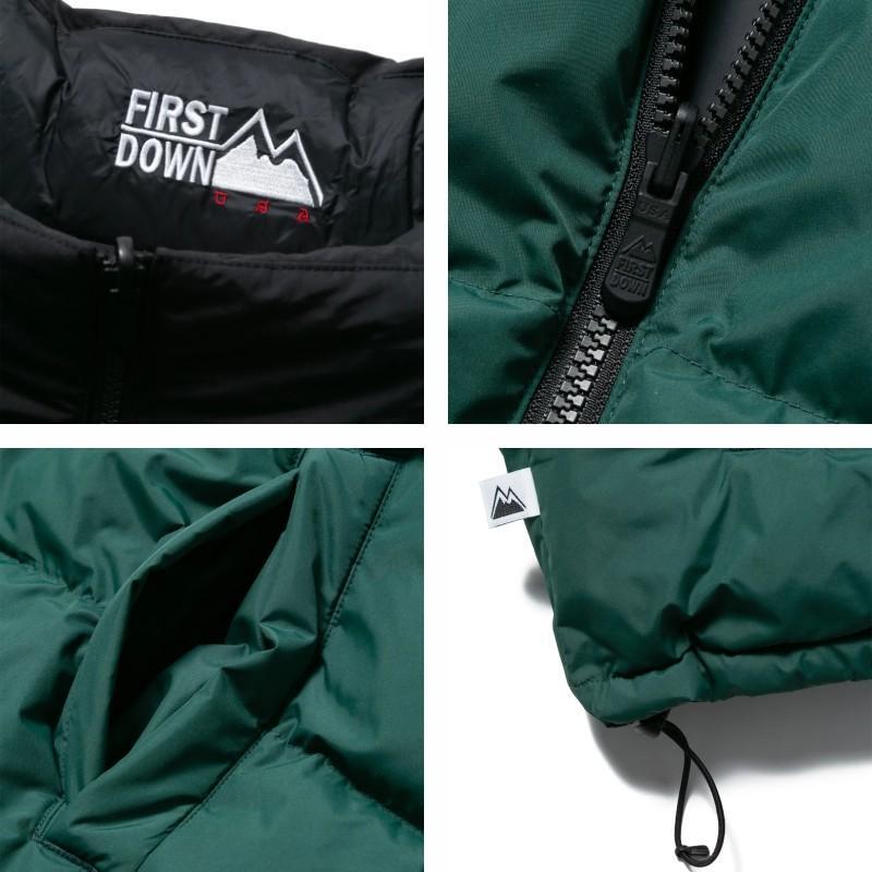 ファーストダウン FIRST DOWN ダウン ジャケット アウター リバーシブル M オリーブ ブラック F142500 ユニセックス BUBBLE DOWN JACKET FIRST DOWN（ファーストダウン） ダウンジャケット ダウン BUBBLE DOWN