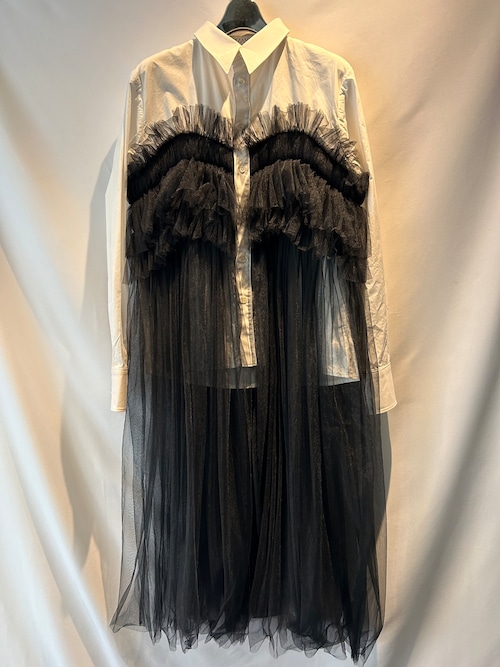 VIVIANO  tulle trimmed long shirts