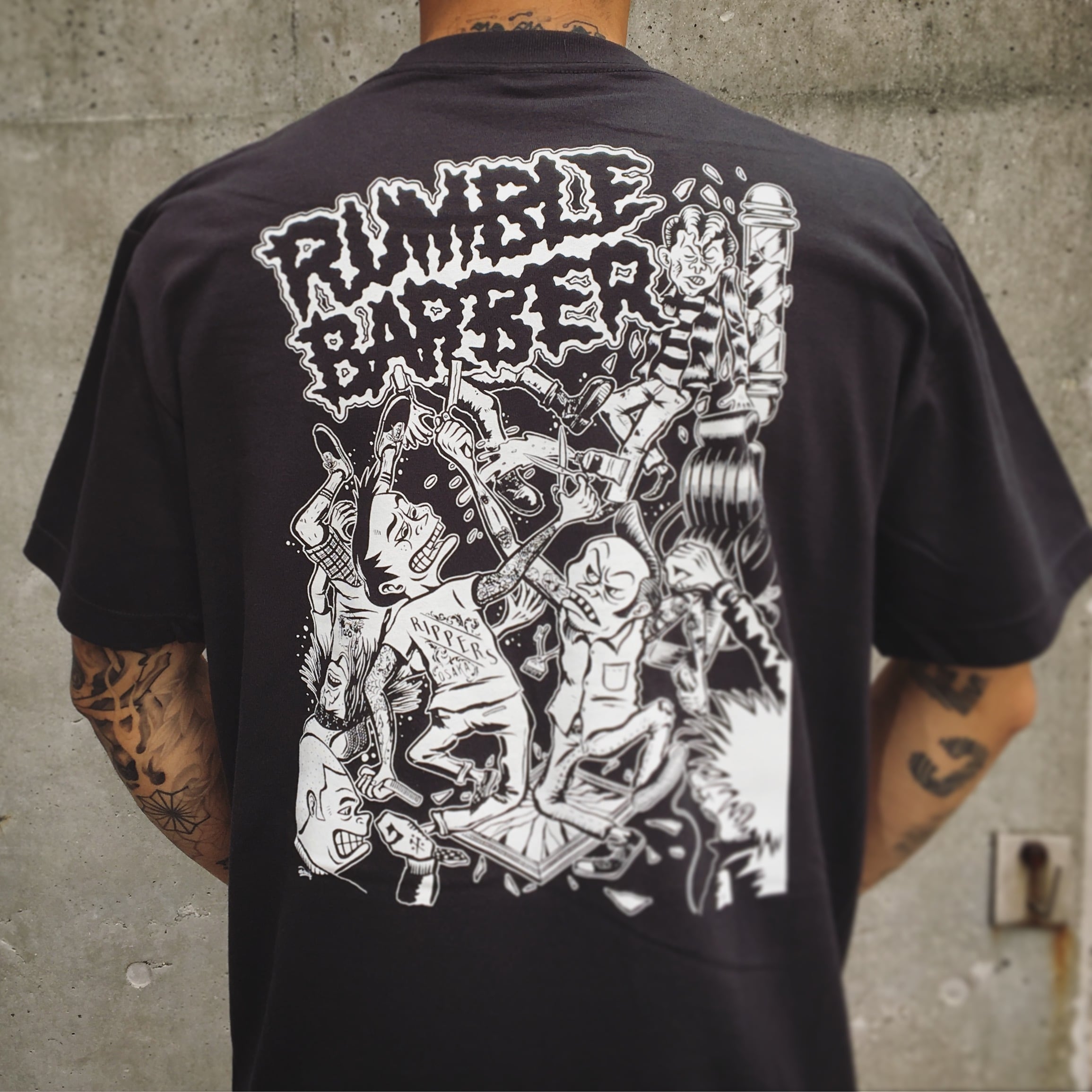 SALE‼︎ RUMBLE BARBER T-shirt black | RIPPERS osaka