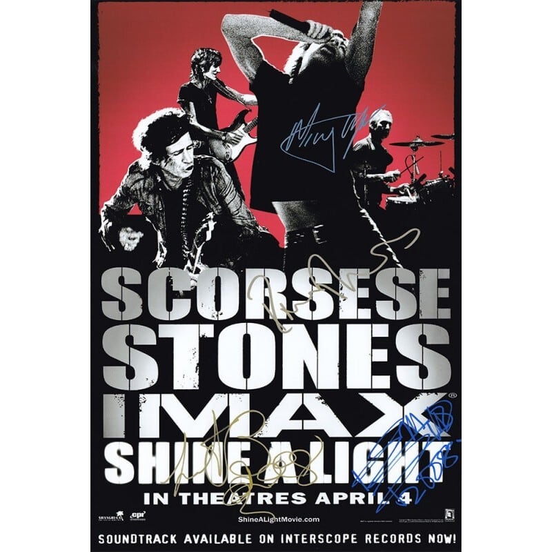 THE ROLLING STONES SHINE A LIGHT(ローリングストーンズ)【4名直筆サイン入りミニポスター】