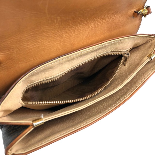 CELINE セリーヌ マカダム ショルダーバッグ ブラウン ブラゾン型押し PVC vintage ヴィンテージ オールド emwcwc