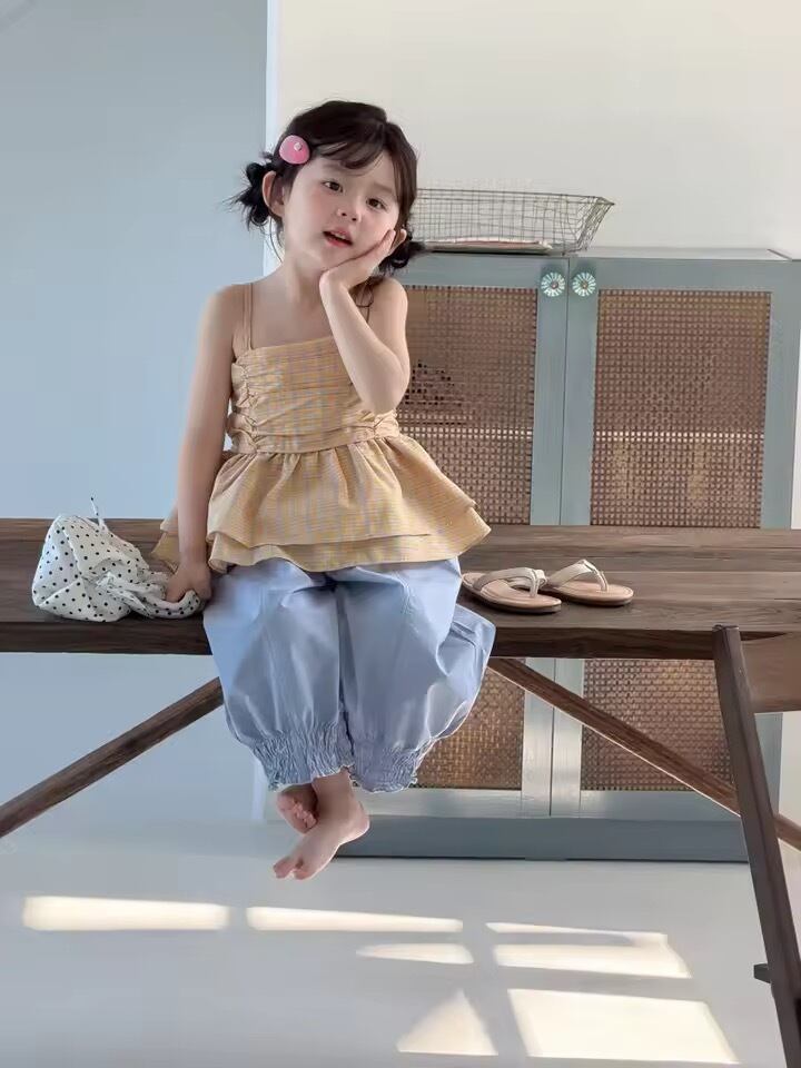 イエローチェックキャミソール